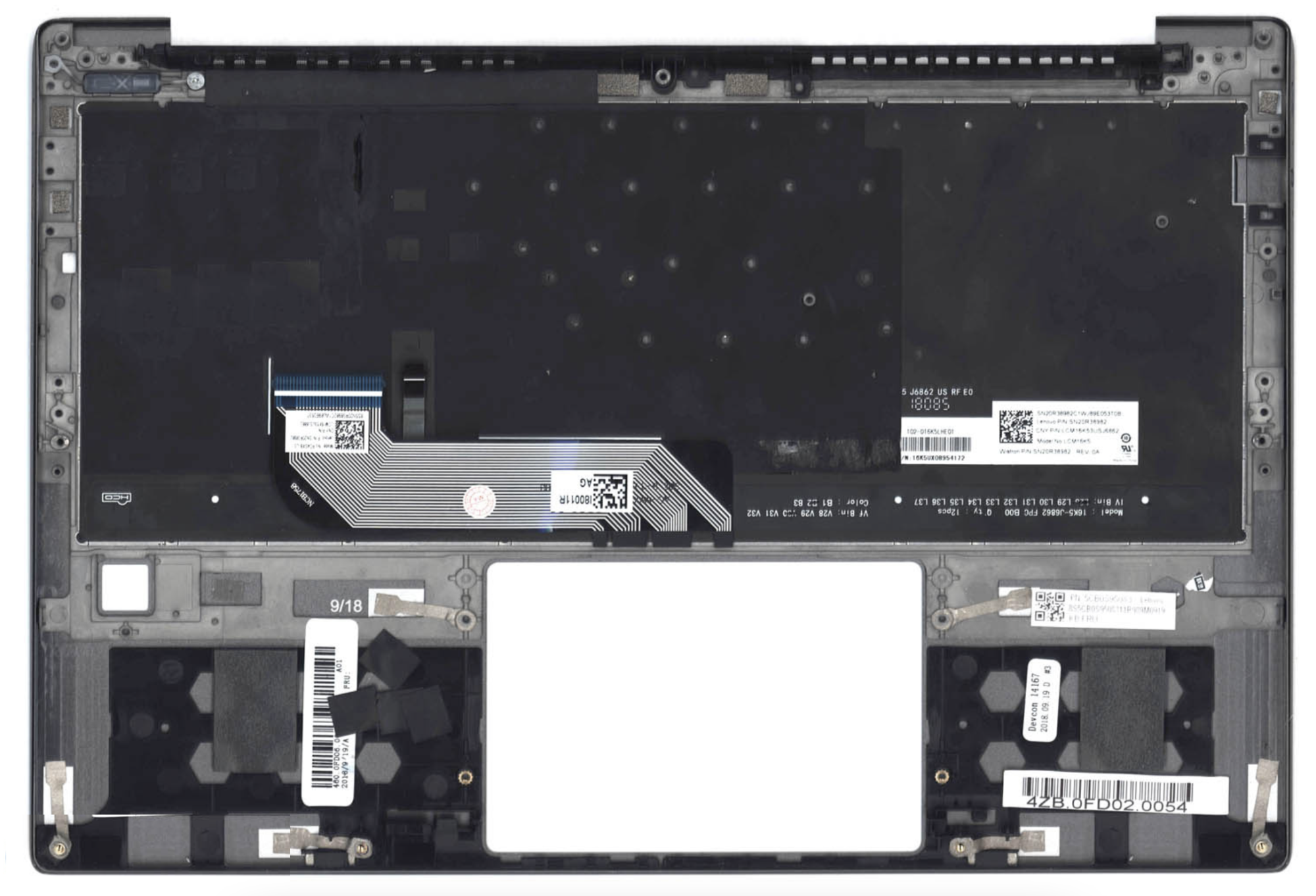Топкейс в сборе с клавиатурой Lenovo Yoga 730-13IKB с подсветкой, OEM
