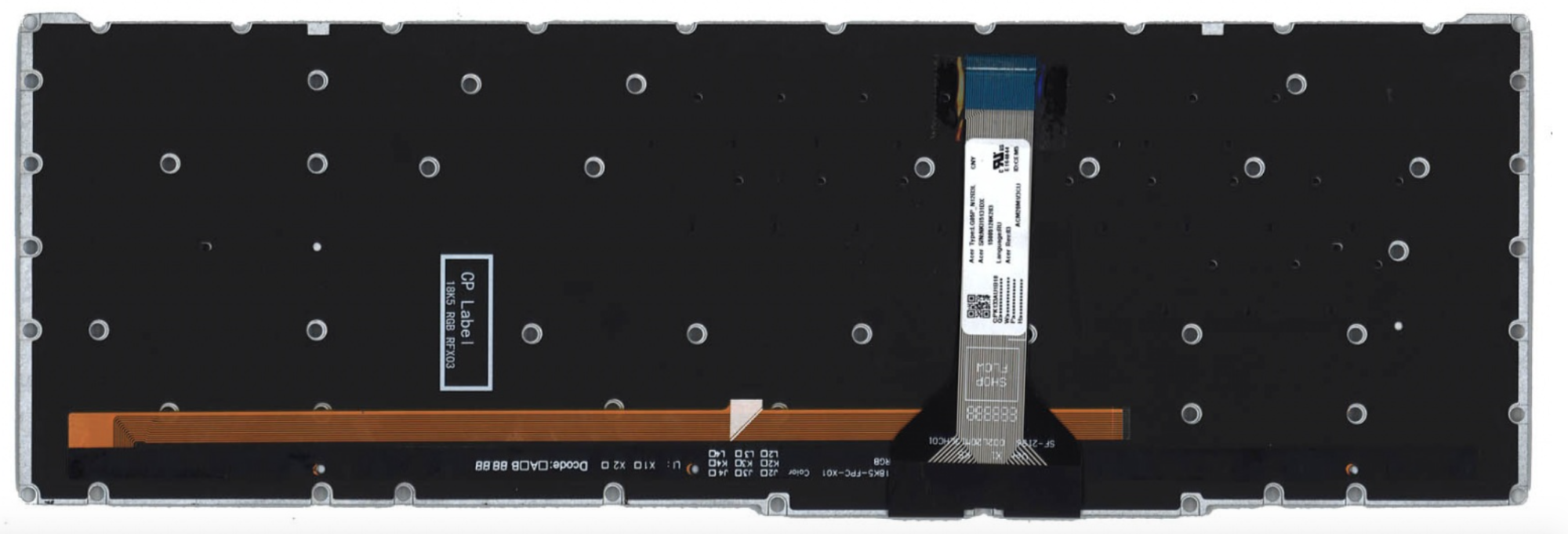 Клавиатура Acer Predator Helios 300 PH317-53-7777 с белой подсветкой, OEM